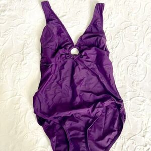 Ray Dark Purple Open Hole One Piece Bathing Swimming Swim Suit 12
